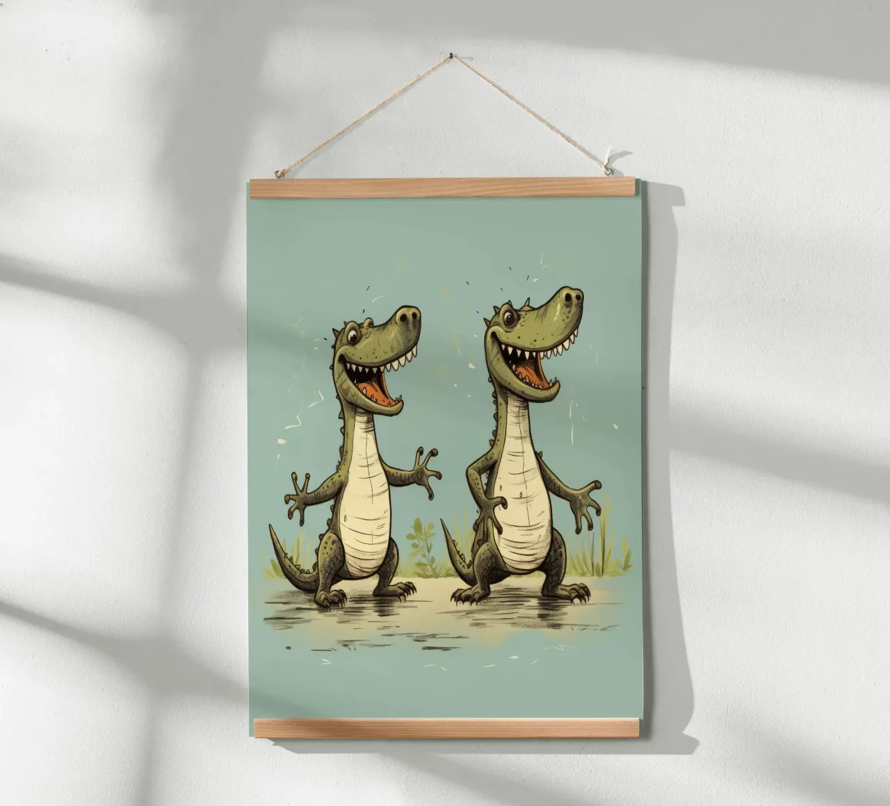 Retro Alligator Duo poster da Funny Animals