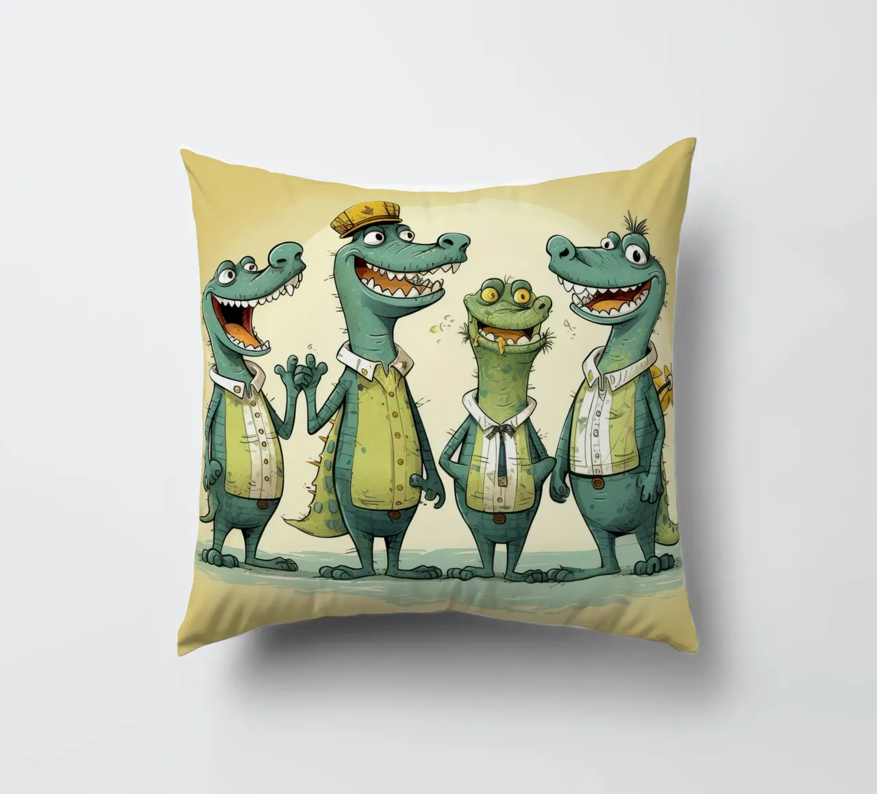 Gang di alligatori retrò cuscino da Funny Animals
