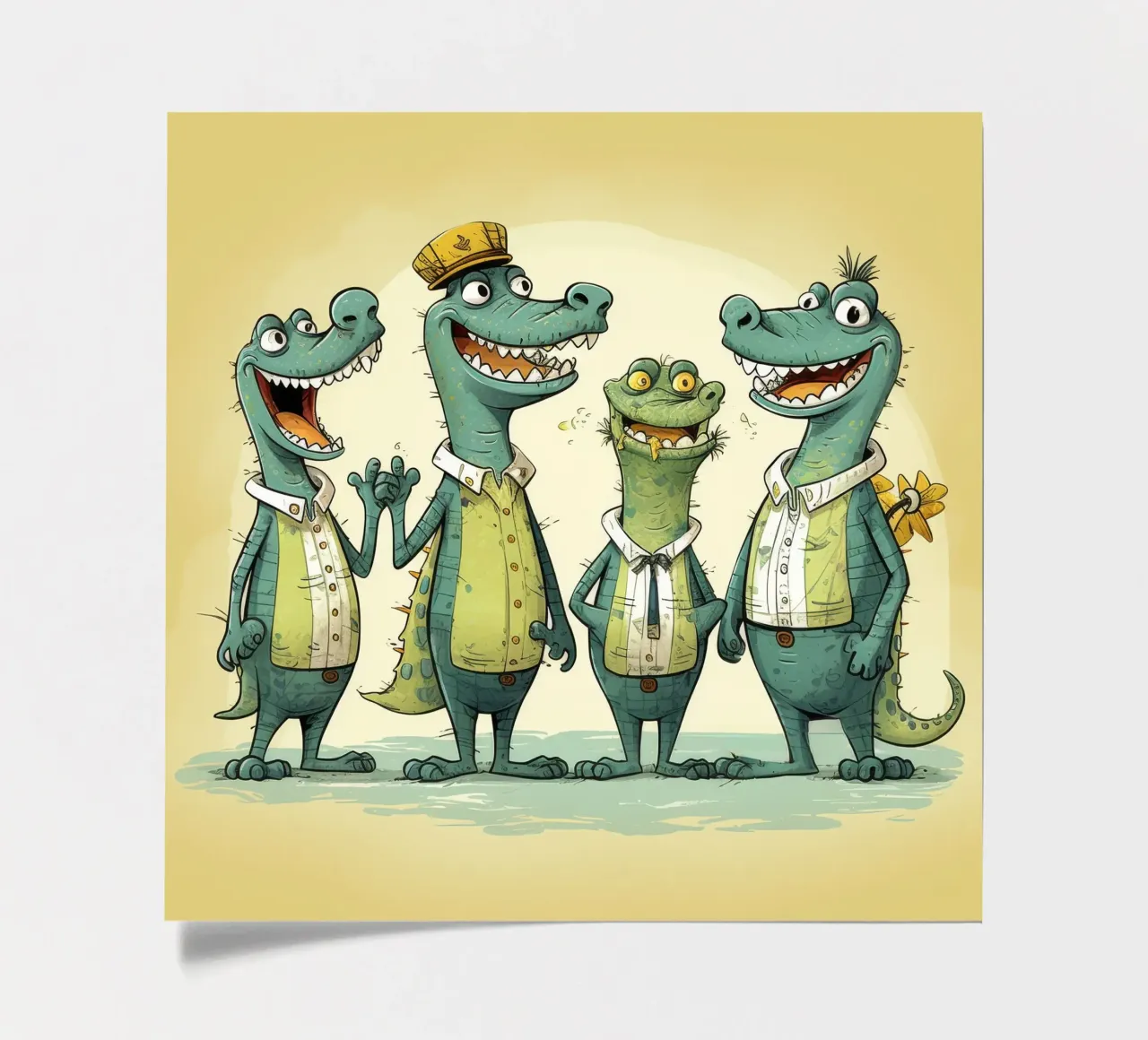 Retro Alligator Gang sticker sheet by Funny Animals