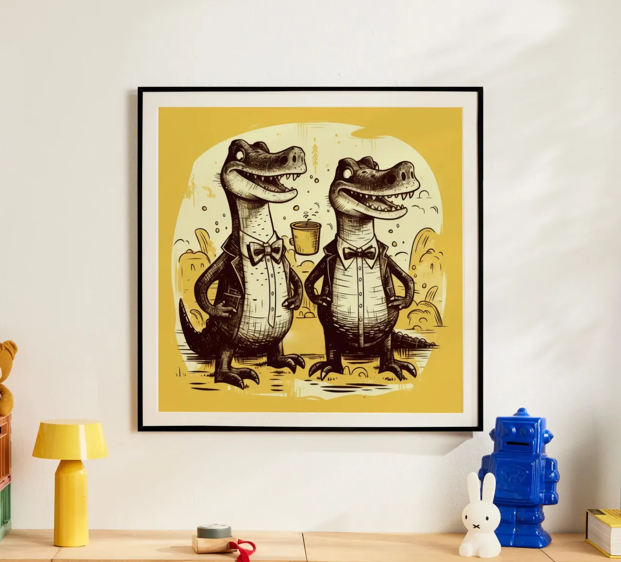 Retro Alligator Duo carta hahnemühle da Funny Animals