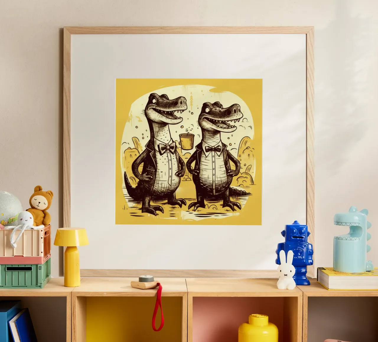Retro Alligator Duo carta hahnemühle da Funny Animals