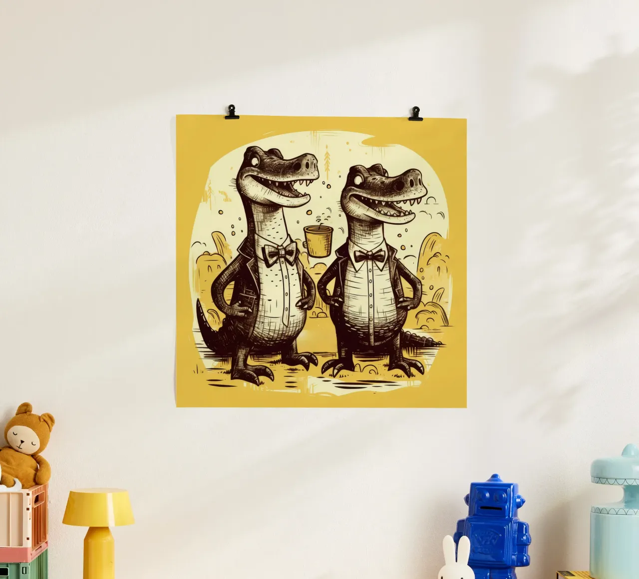 Retro Alligator Duo carta hahnemühle da Funny Animals