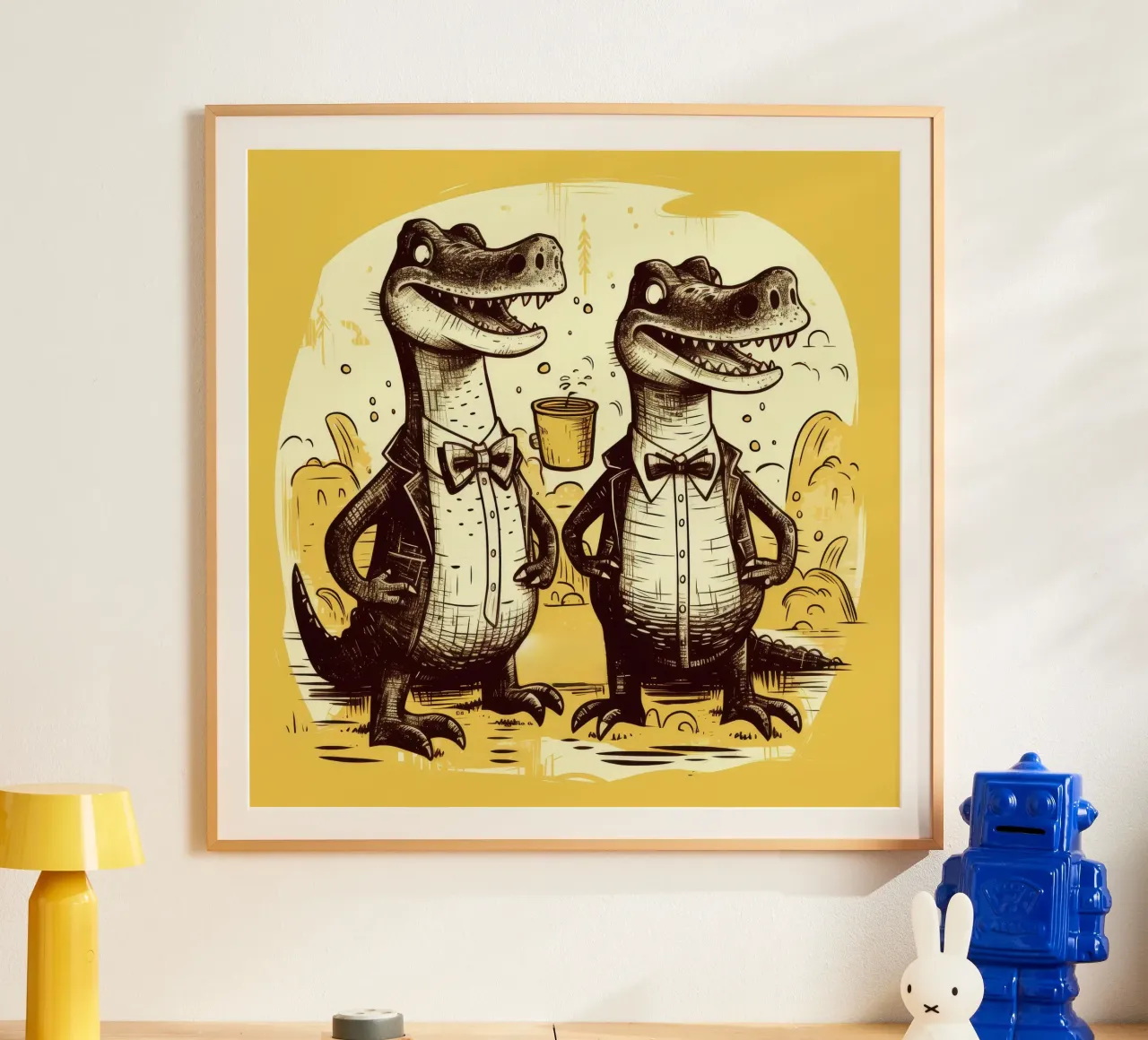Retro Alligator Duo carta hahnemühle da Funny Animals