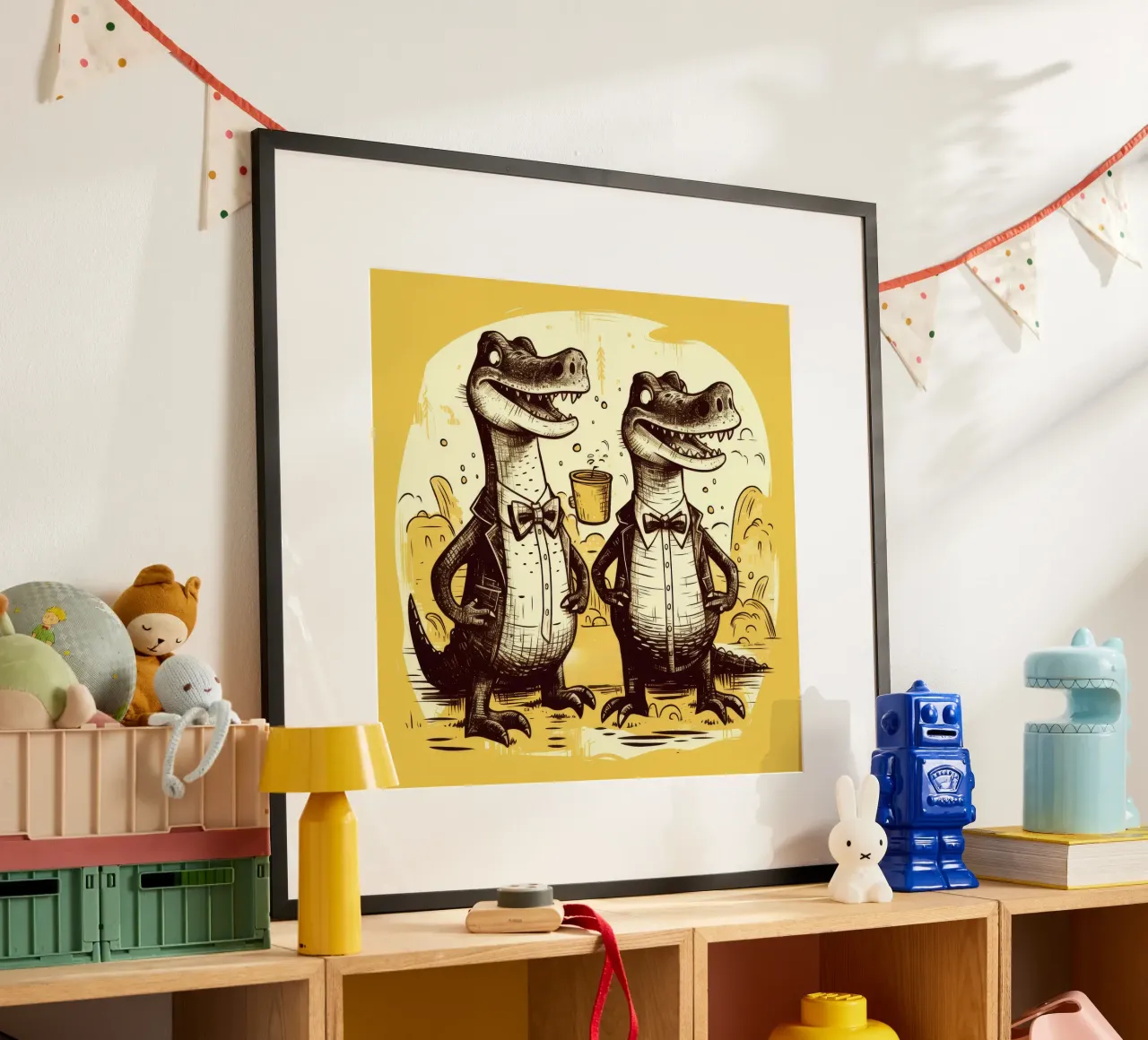 Retro Alligator Duo carta hahnemühle da Funny Animals