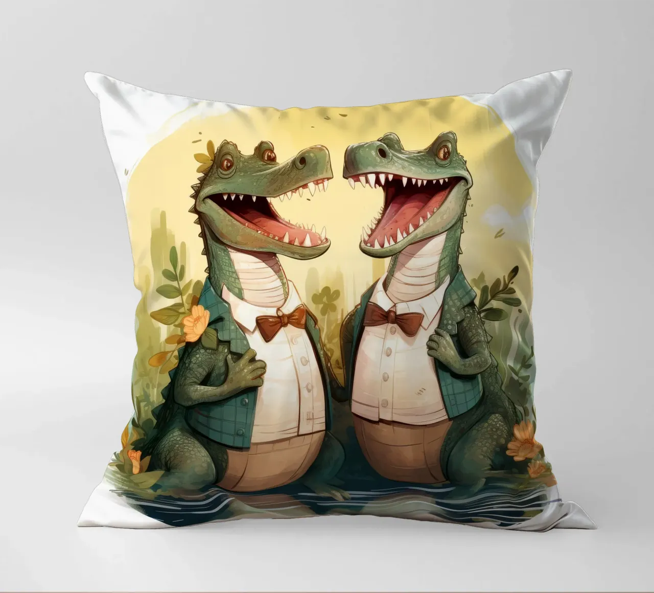 Retro Alligator Duo cuscino da Funny Animals