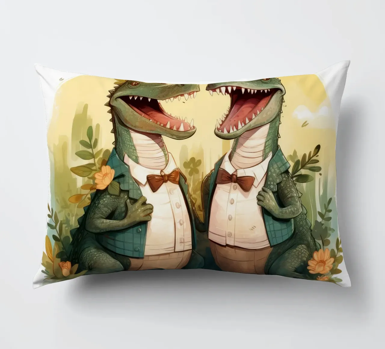 Retro Alligator Duo cuscino da Funny Animals