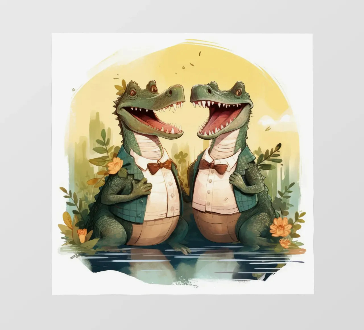 Retro Alligator Duo pellicola backlit da Funny Animals