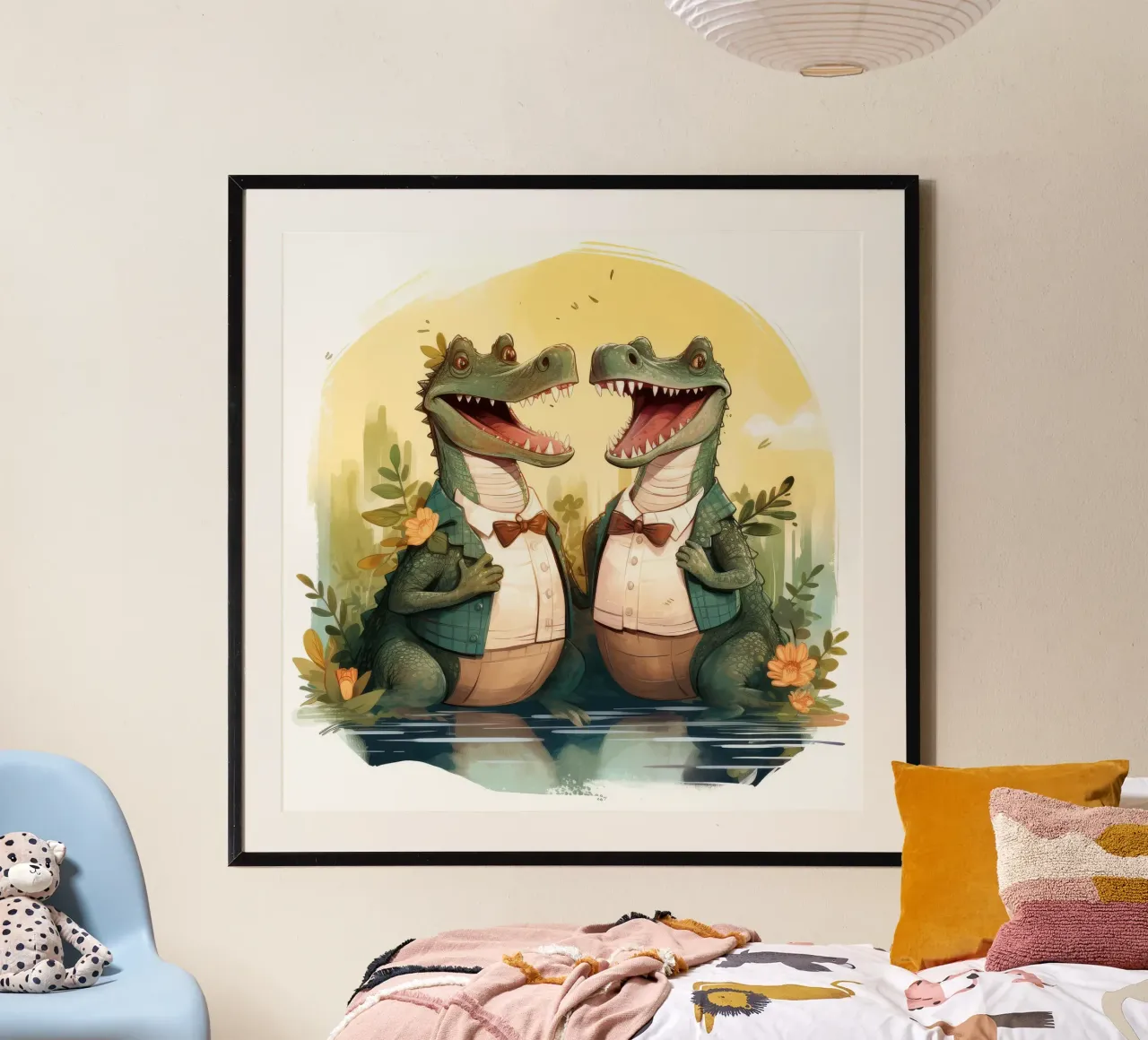 Retro Alligator Duo carta hahnemühle da Funny Animals
