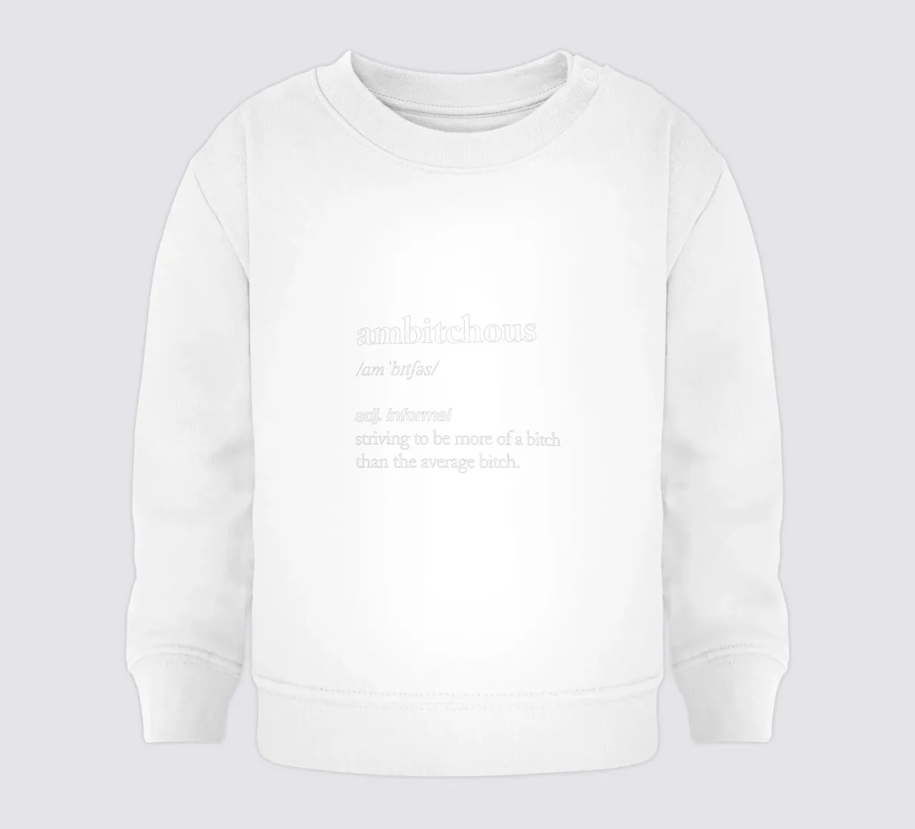 Design tipografico ambiguo in bianco e nero felpa neonato da THE MOTIVATED TYPE