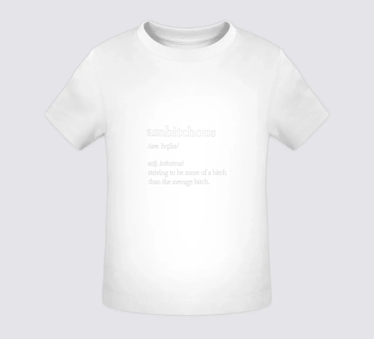 Design tipografico ambiguo in bianco e nero maglietta neonato da THE MOTIVATED TYPE