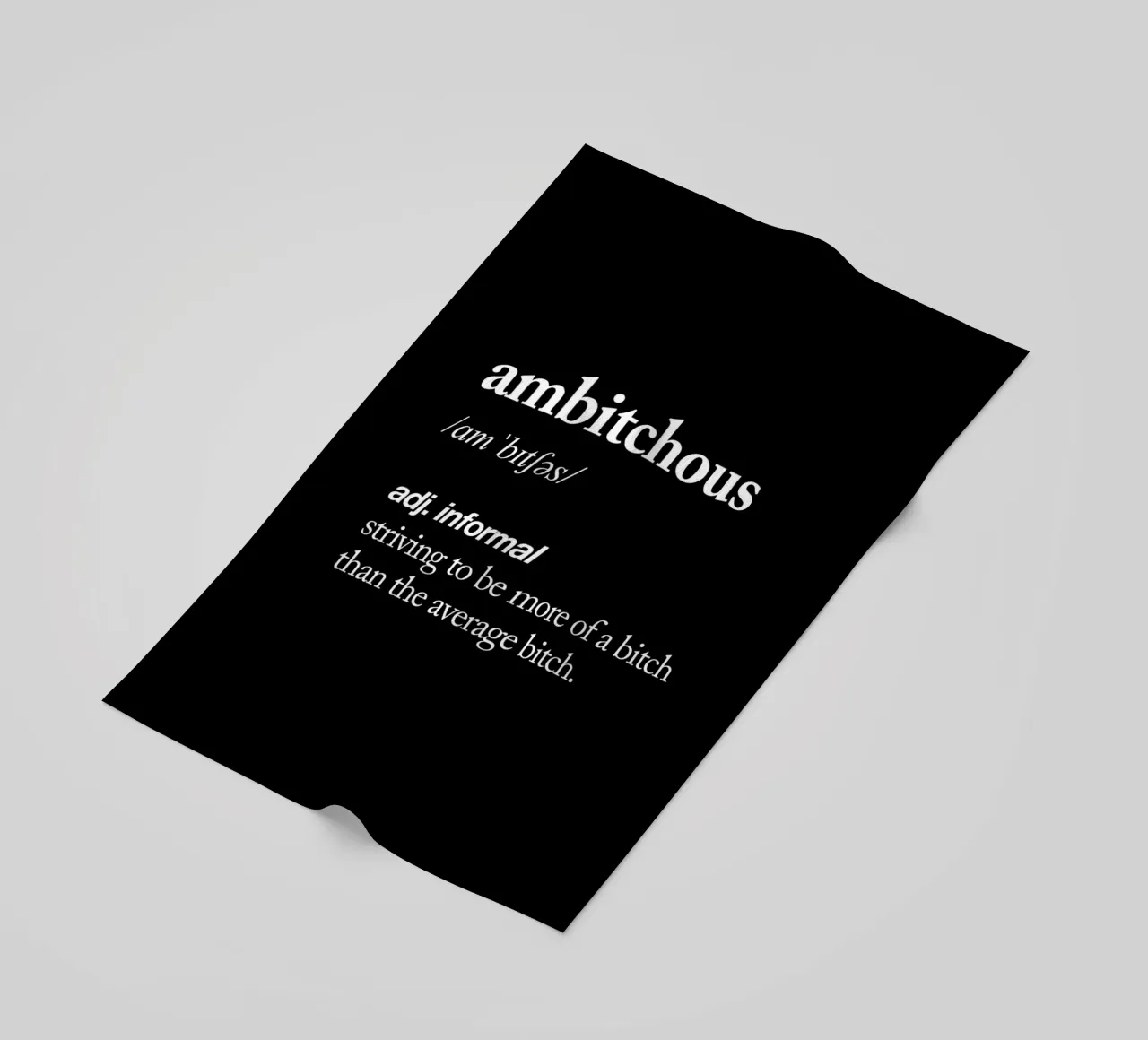 Design tipografico ambiguo in bianco e nero telo mare da THE MOTIVATED TYPE