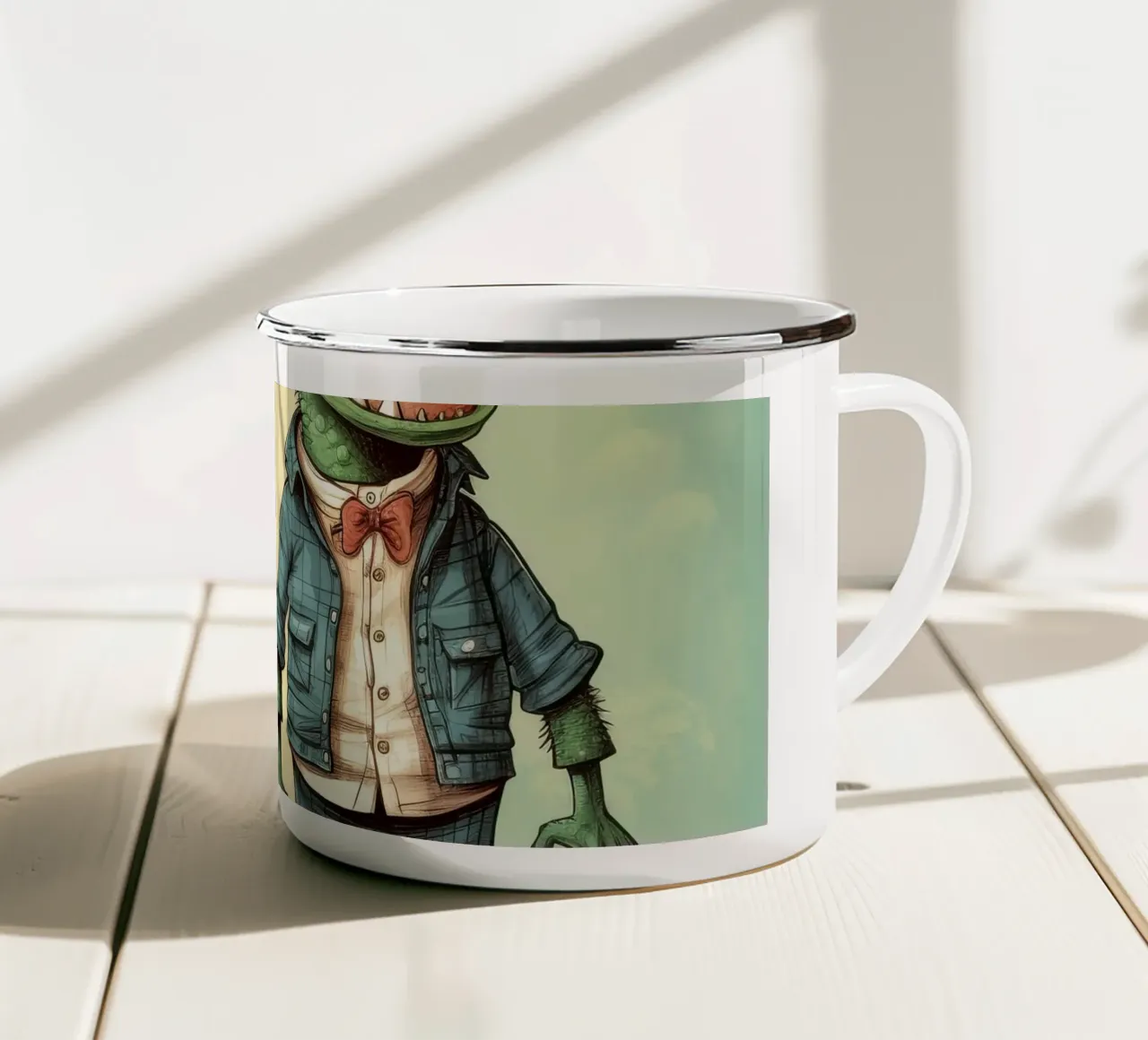 Retro Alligator Duo tazza in smalto da Funny Animals