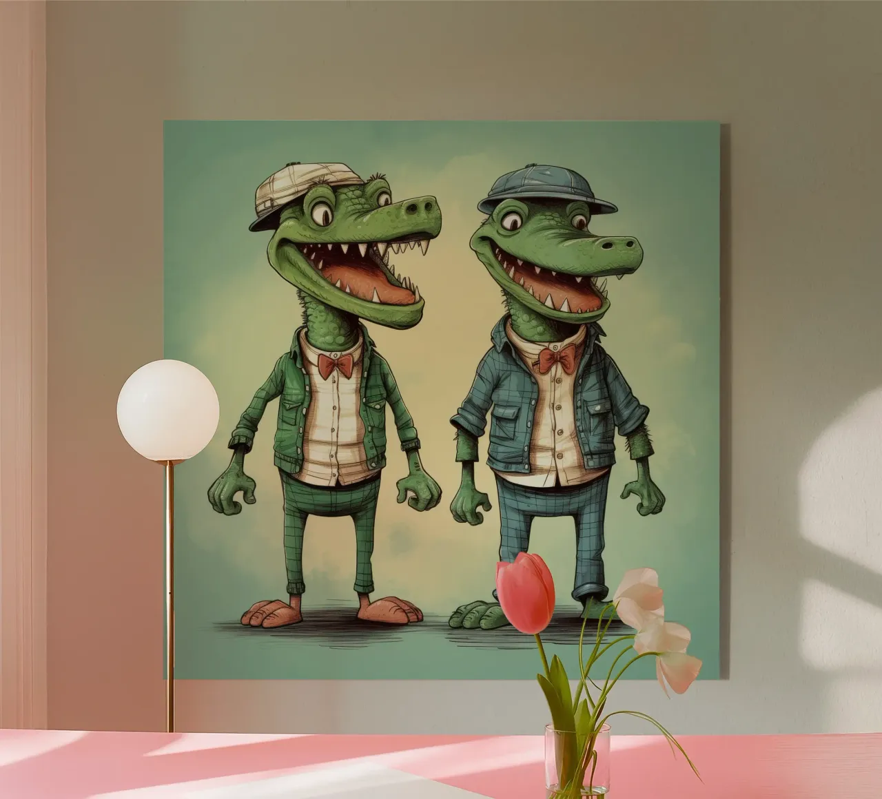 Retro Alligator Duo plexiglass da Funny Animals