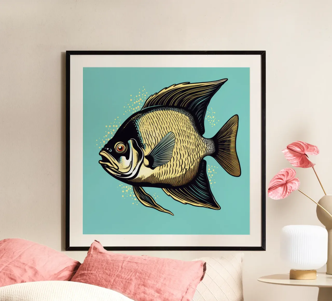 Pesce angelo retrò carta hahnemühle da Funny Animals