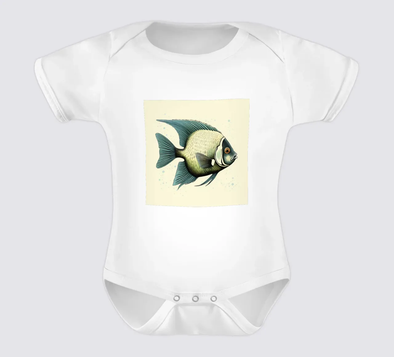 Pesce angelo retrò body neonato maniche corte da Funny Animals