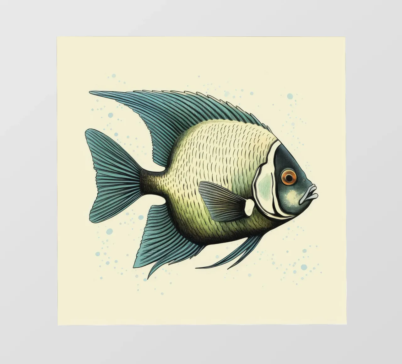 Pesce angelo retrò telo in pvc da Funny Animals