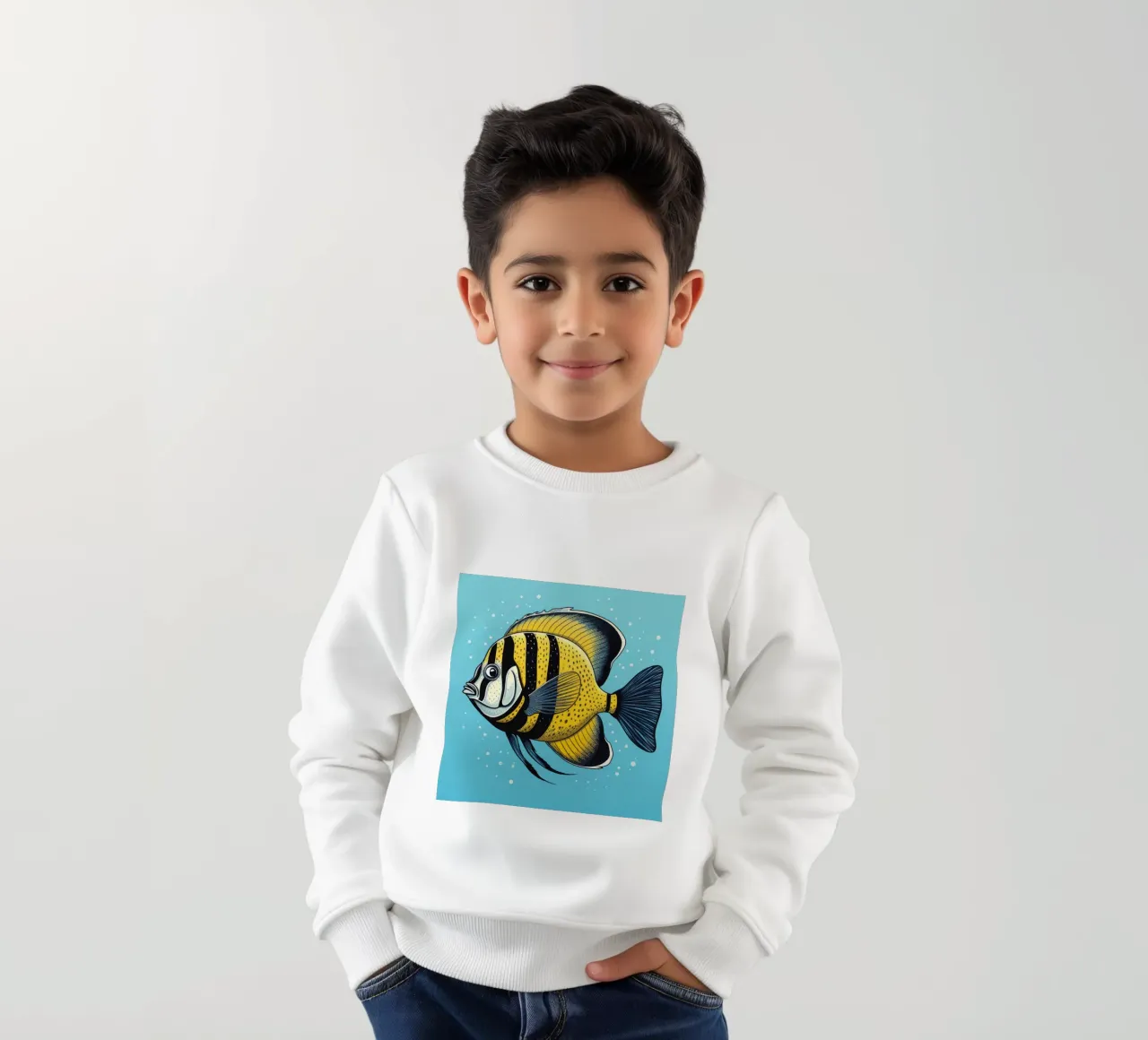 Pesce angelo retrò felpa bambino da Funny Animals