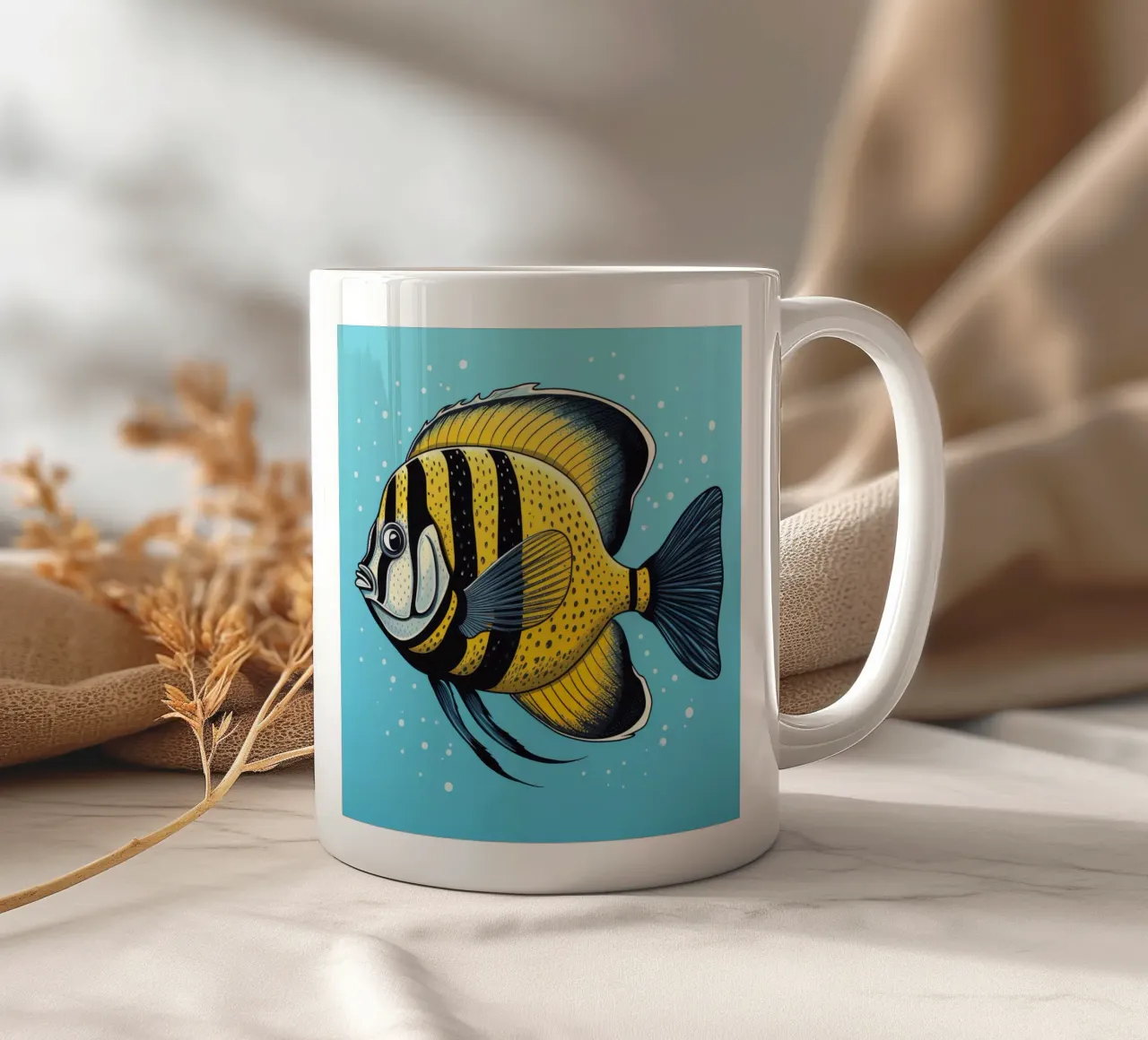 Pesce angelo retrò tazza in ceramica da Funny Animals