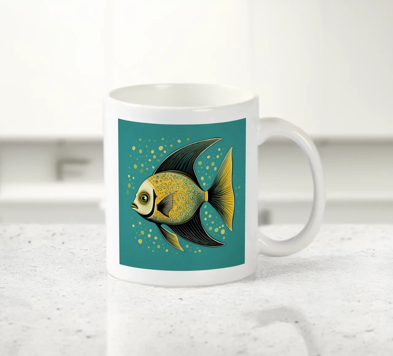Pesce angelo retrò tazza in ceramica da Funny Animals