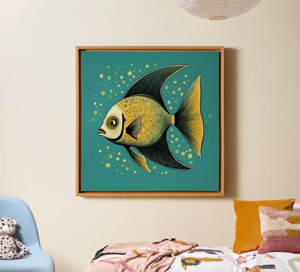 Retro Angelfish canvas by Funny Animals