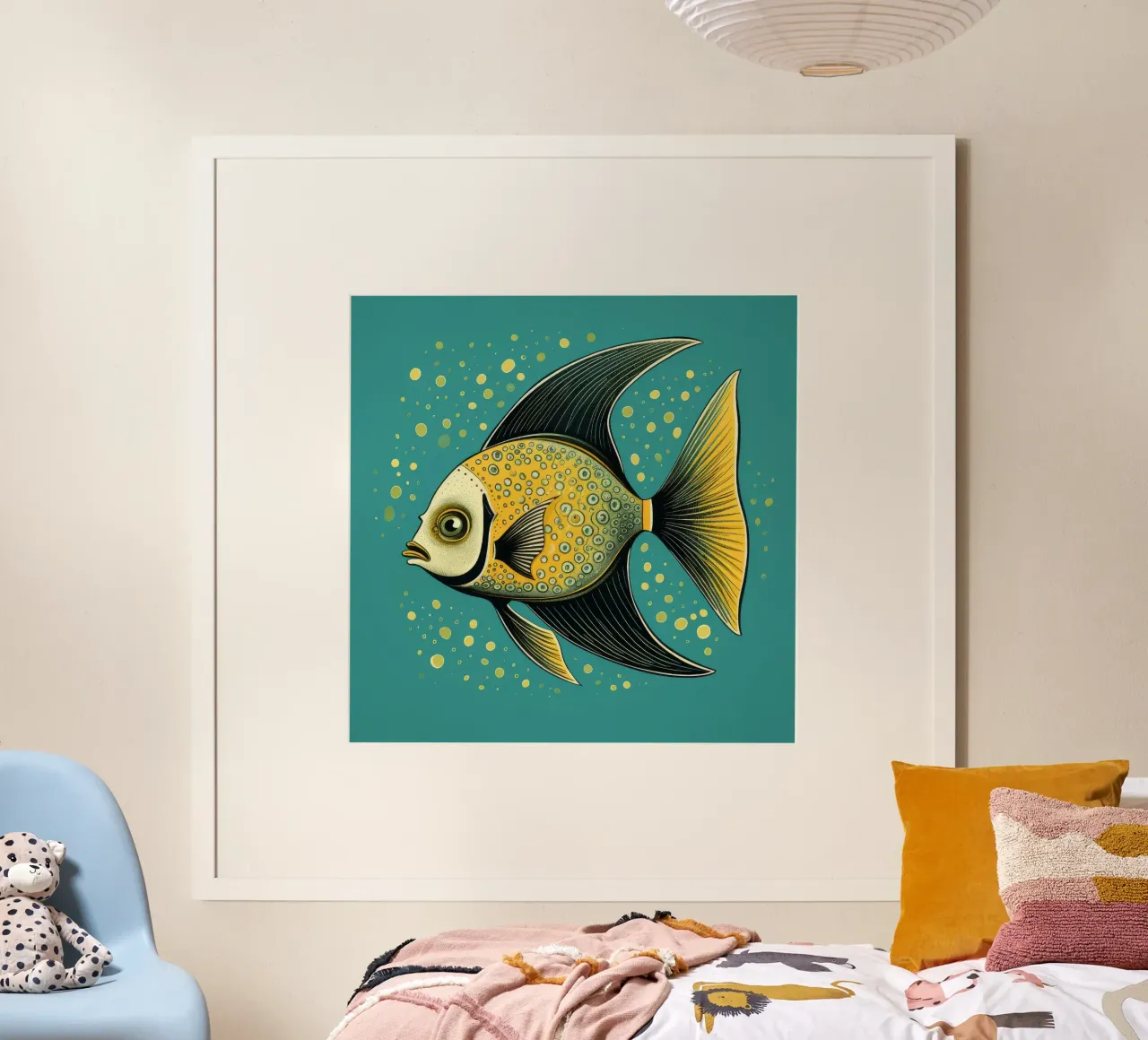 Pesce angelo retrò carta hahnemühle da Funny Animals