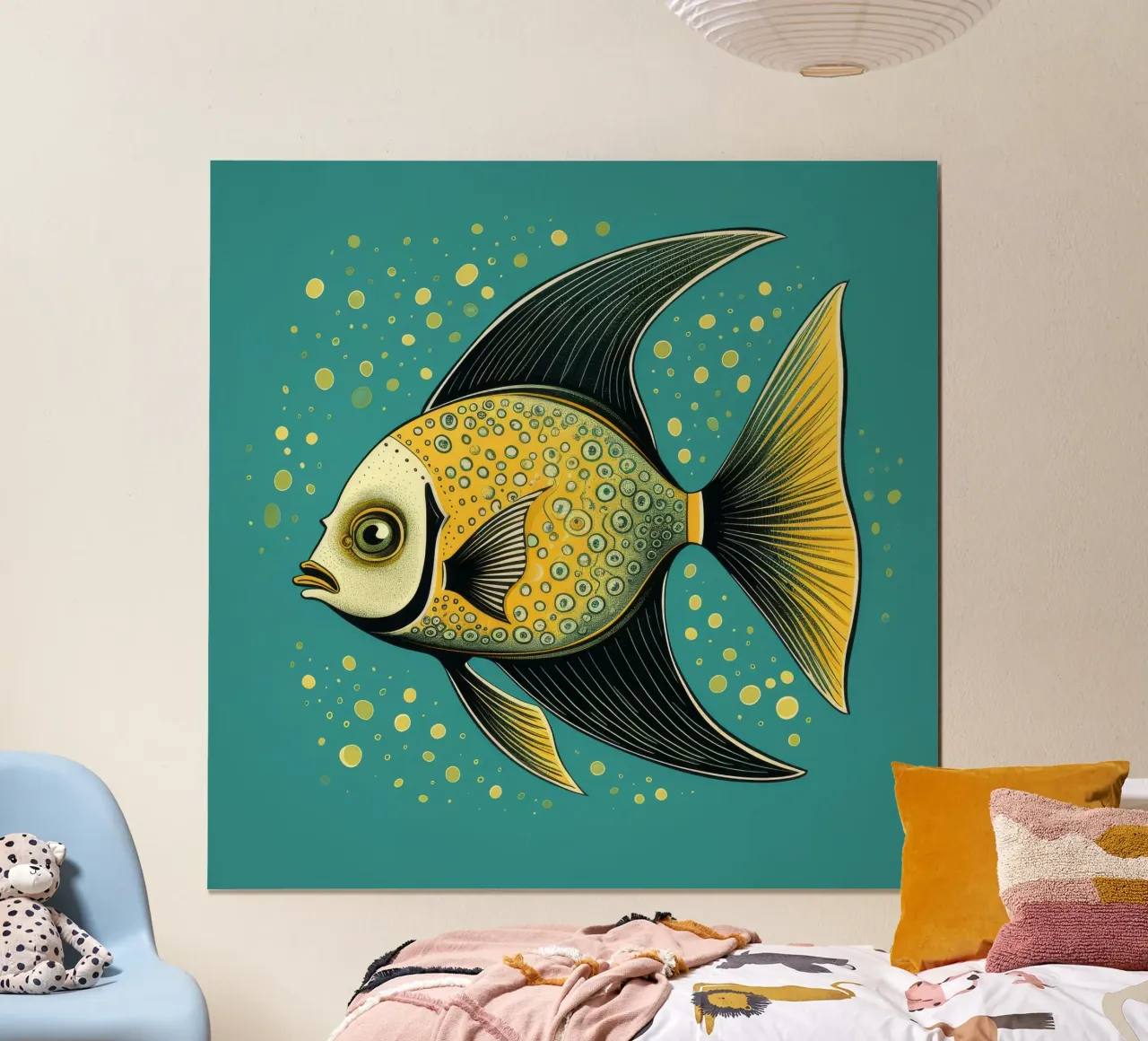 Pesce angelo retrò carta hahnemühle da Funny Animals