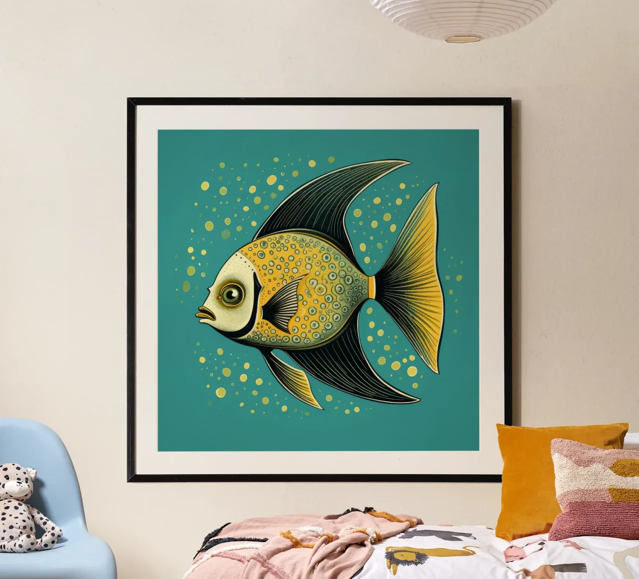 Pesce angelo retrò carta hahnemühle da Funny Animals
