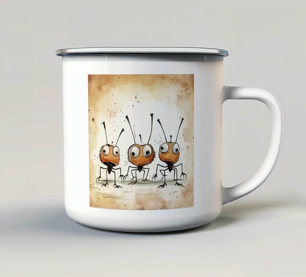 Retro-Ameisenbande Emaille Tasse von Funny Animals