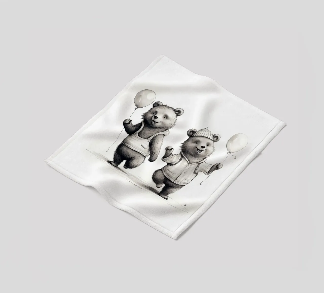 Duo di orsi retrò coperta in pile da Funny Animals