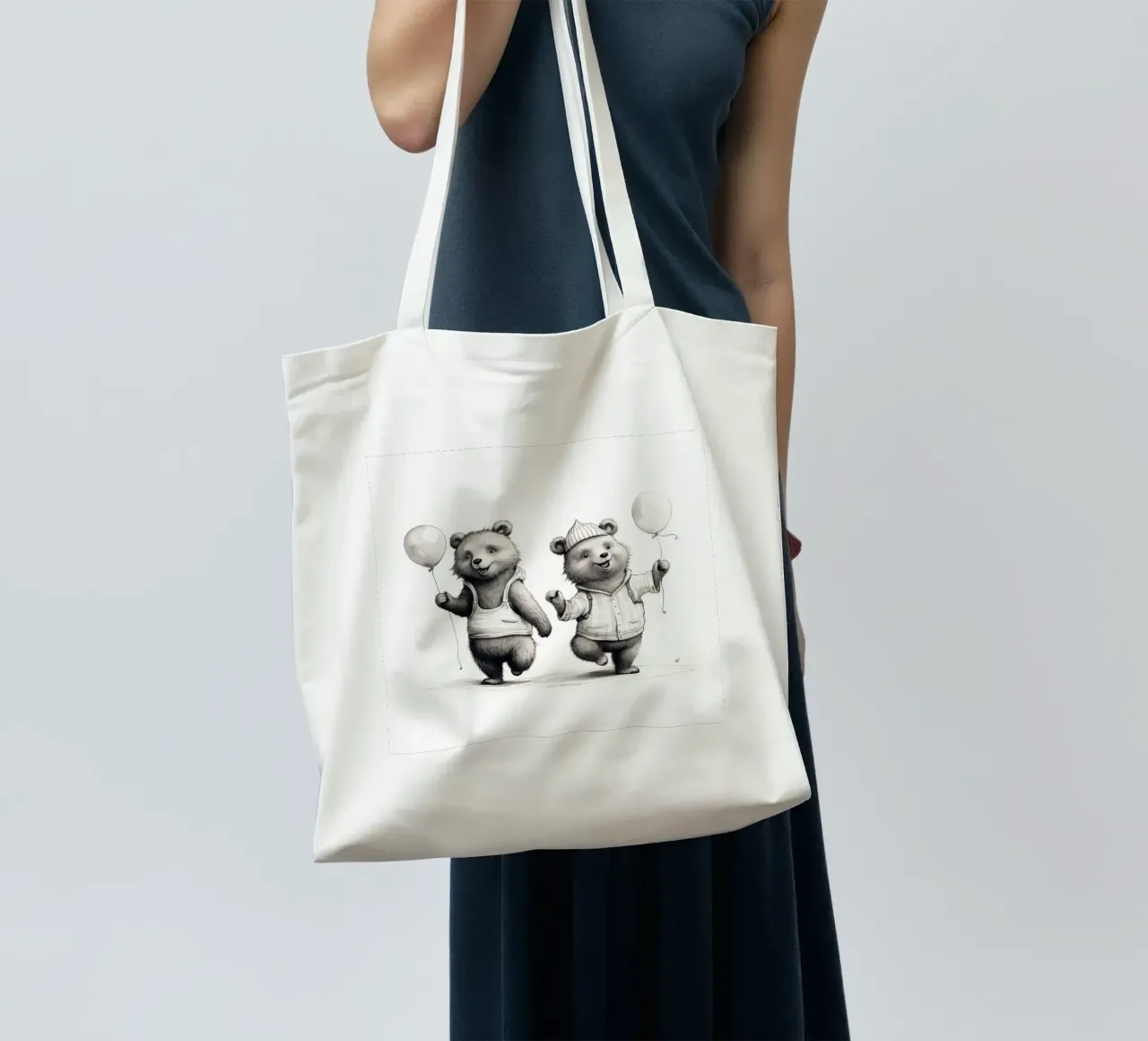 Duo di orsi retrò borsa in juta da Funny Animals