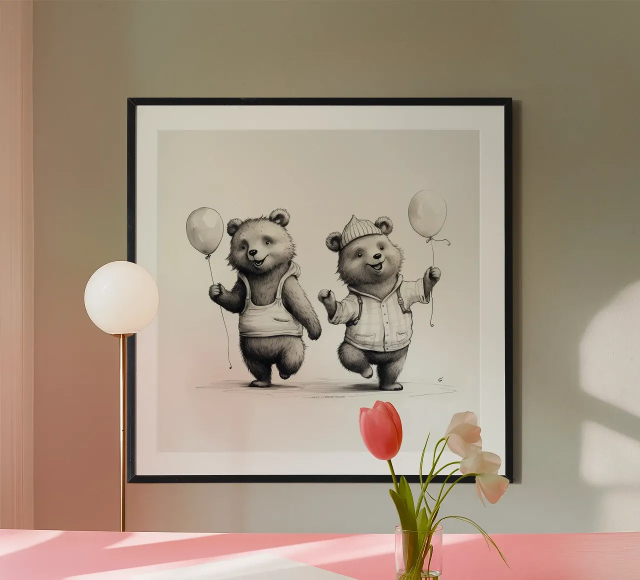 Duo di orsi retrò carta hahnemühle da Funny Animals