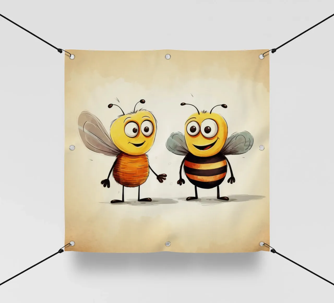 Retro Bee Duo telo in pvc da Funny Animals