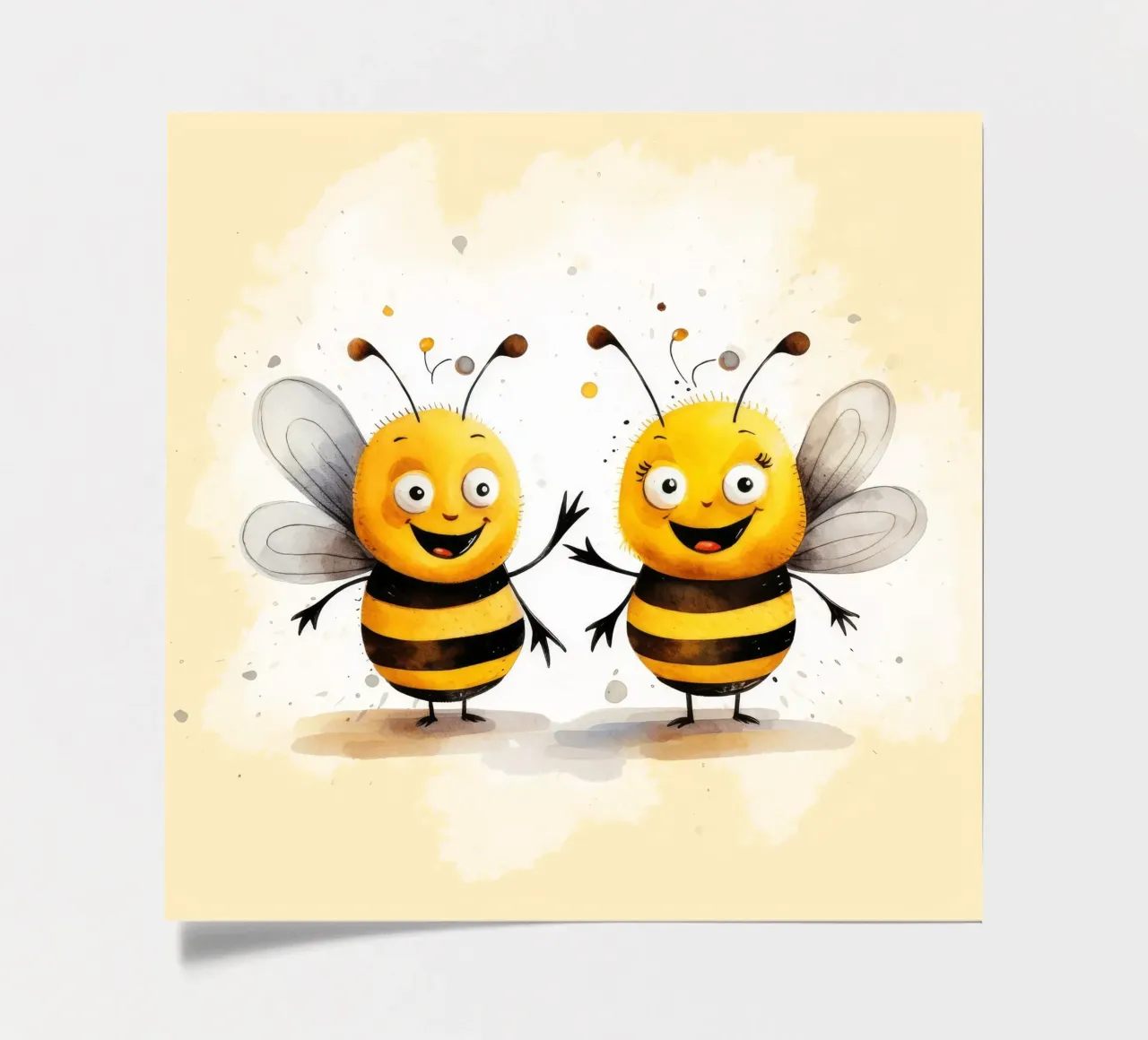 Retro Biene Duo Stickerbogen von Funny Animals