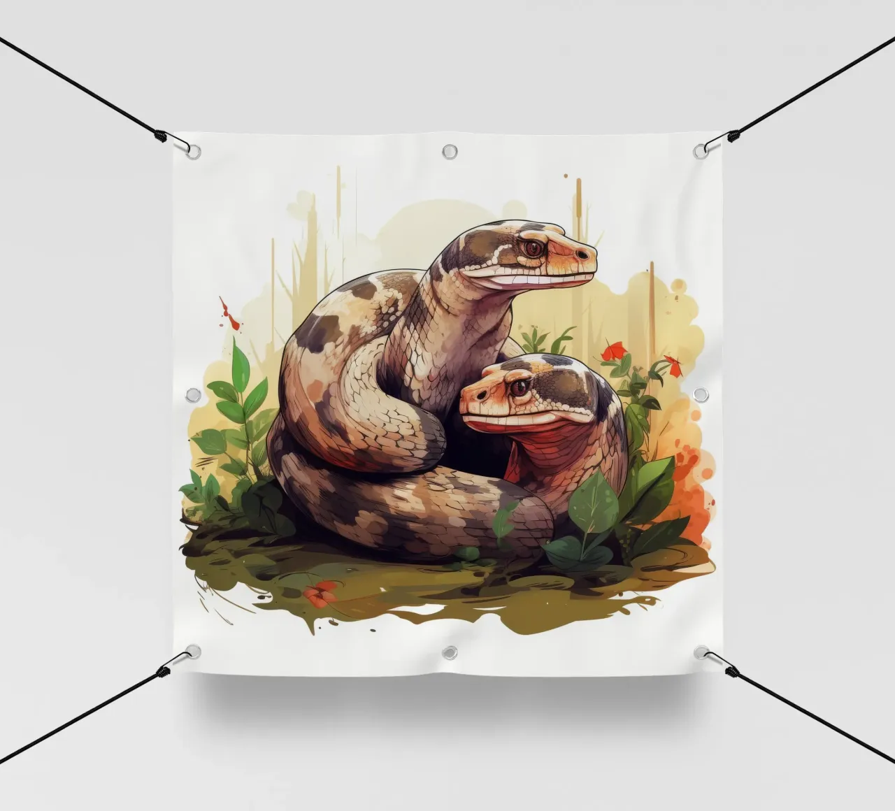 Cartoni animati retrò divertenti Boa Constrictors carino telo in pvc da Funny Animals