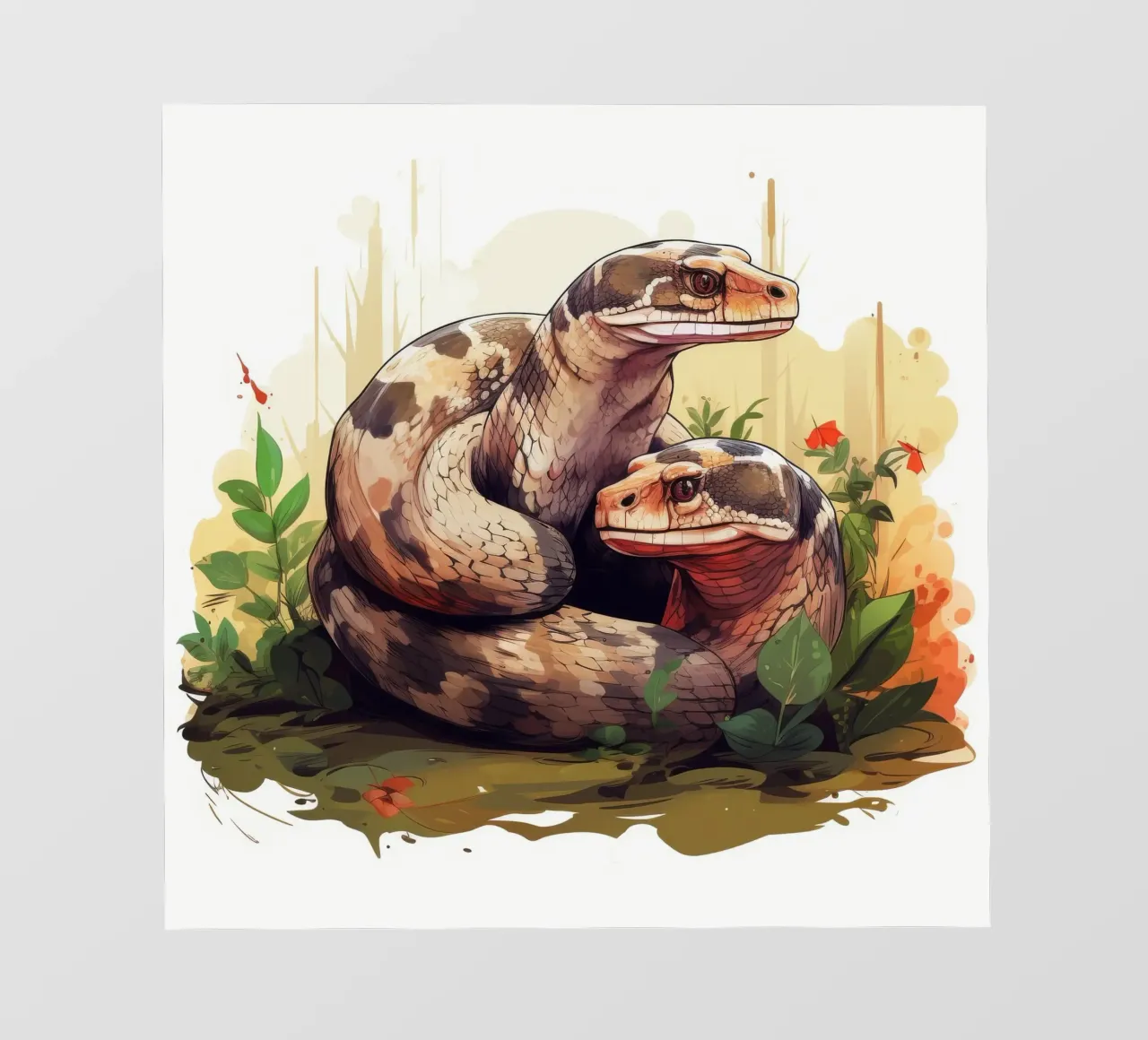 Cartoni animati retrò divertenti Boa Constrictors carino telo in pvc da Funny Animals