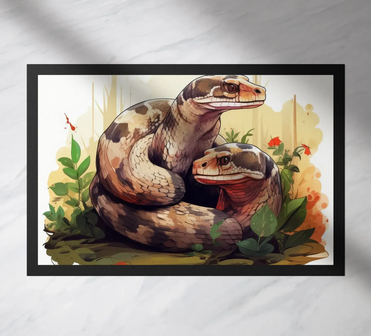 Cartoni animati retrò divertenti Boa Constrictors carino zerbino da Funny Animals