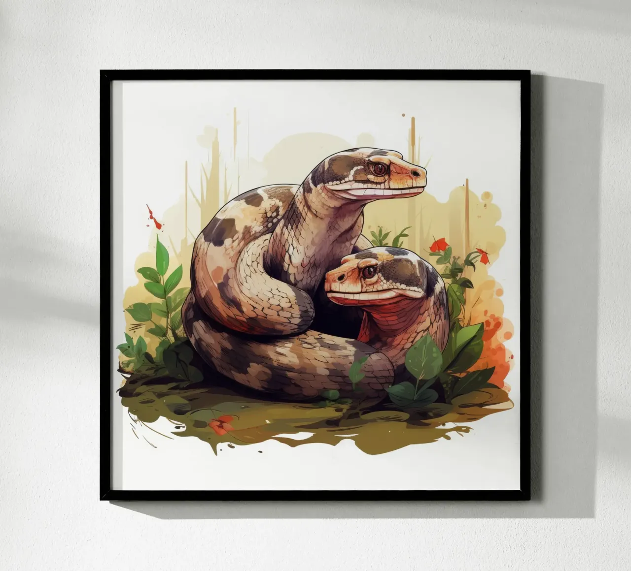 Retro Lustige Niedliche Boa Constrictors Cartoons Hahnemühle von Funny Animals