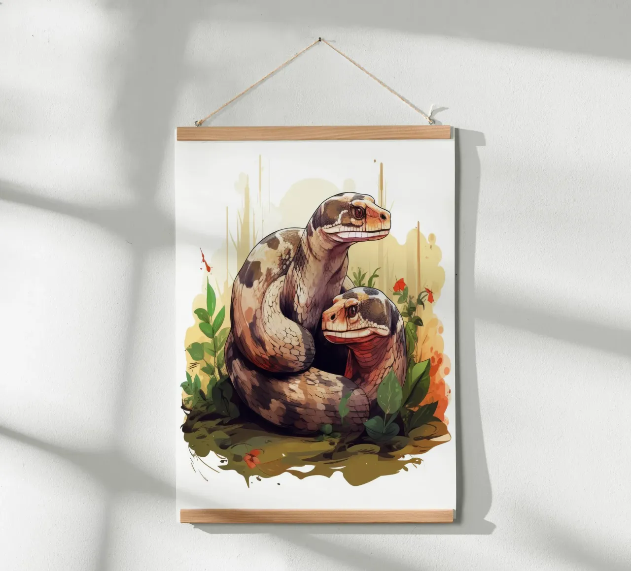 Retro Lustige Niedliche Boa Constrictors Cartoons Hahnemühle von Funny Animals