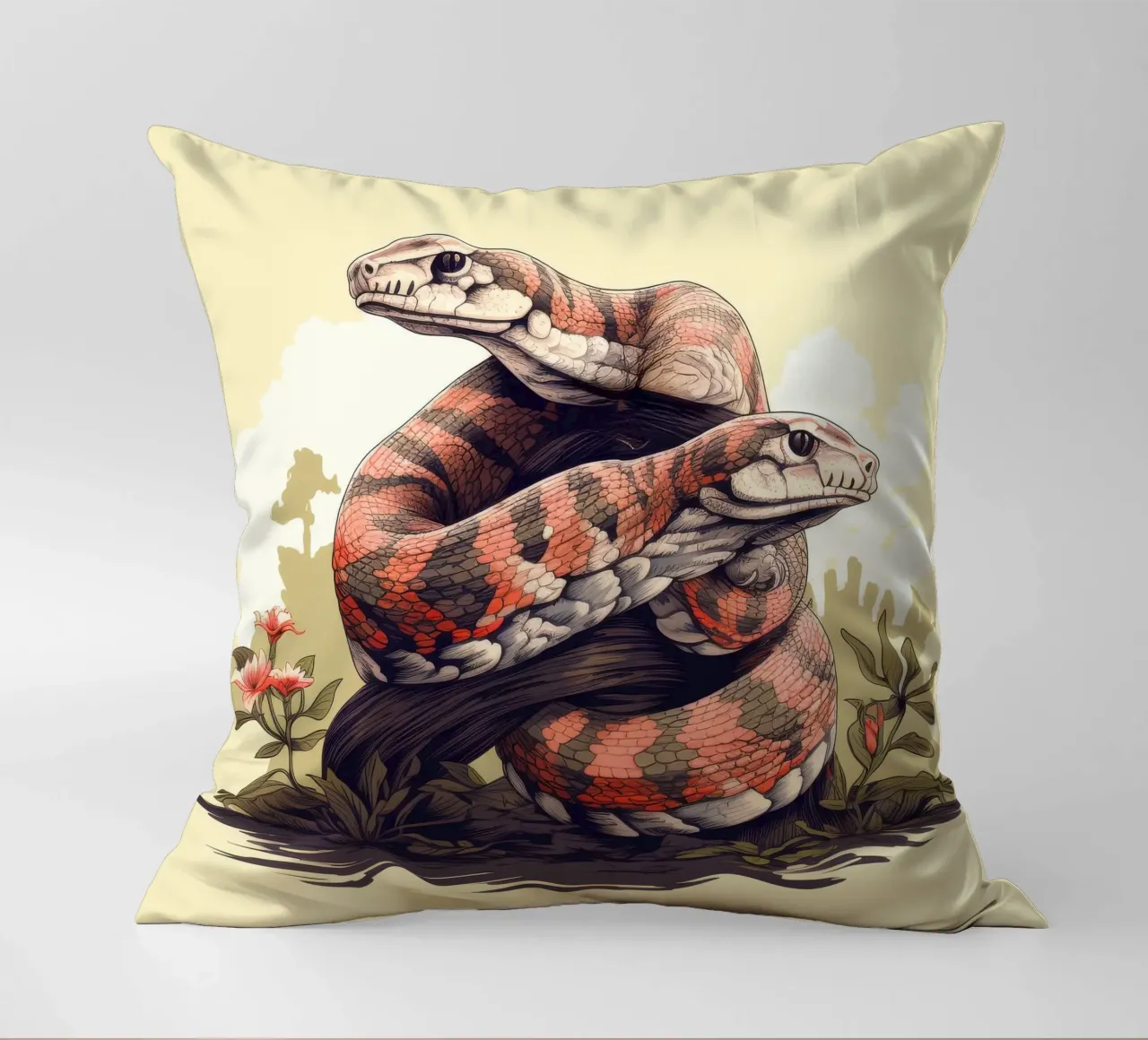 Duo di Boa Constrictor retrò cuscino da Funny Animals