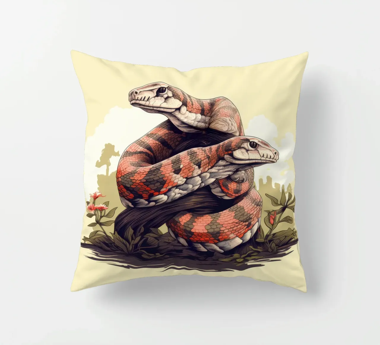 Duo di Boa Constrictor retrò cuscino da Funny Animals