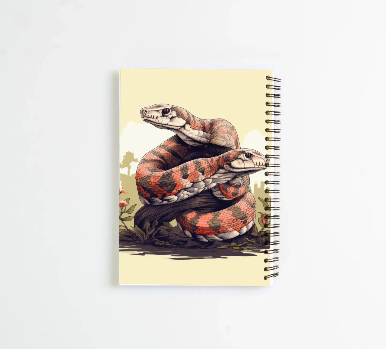 Retro Boa Constrictor Duo spiral notebook by Funny Animals
