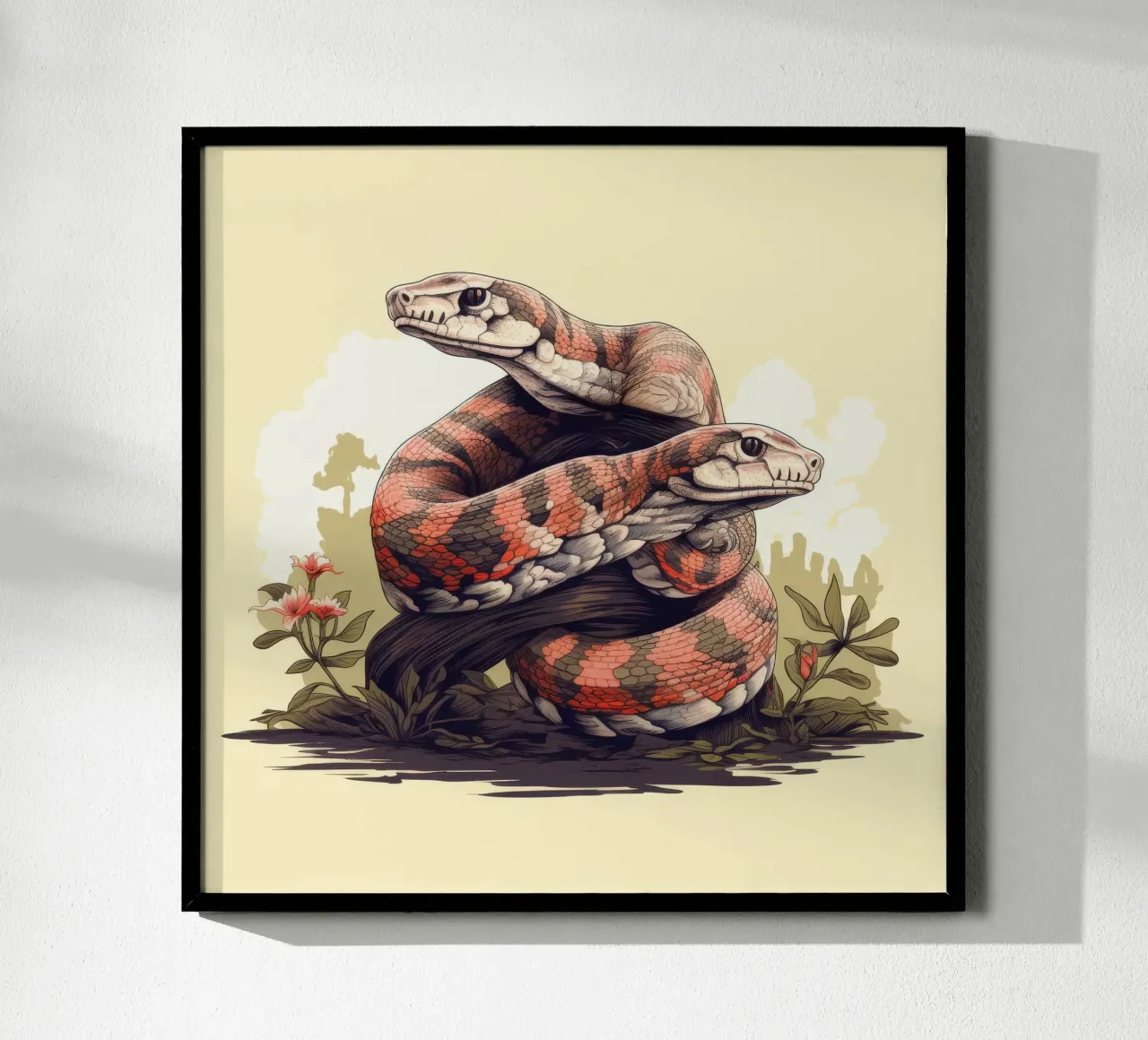 Duo di Boa Constrictor retrò carta hahnemühle da Funny Animals