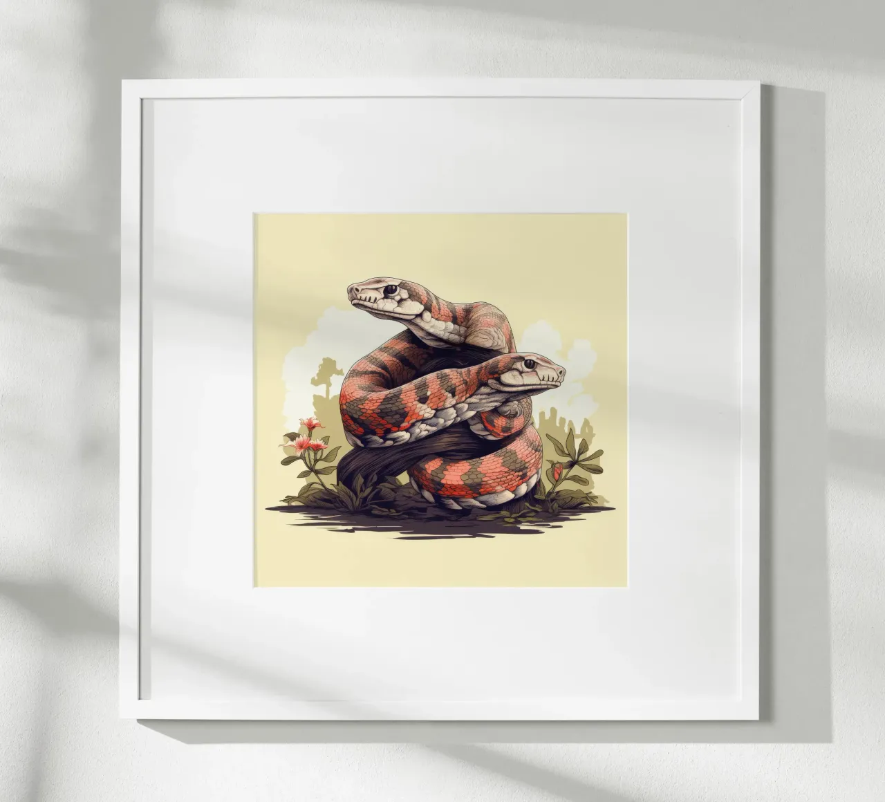 Duo di Boa Constrictor retrò carta hahnemühle da Funny Animals