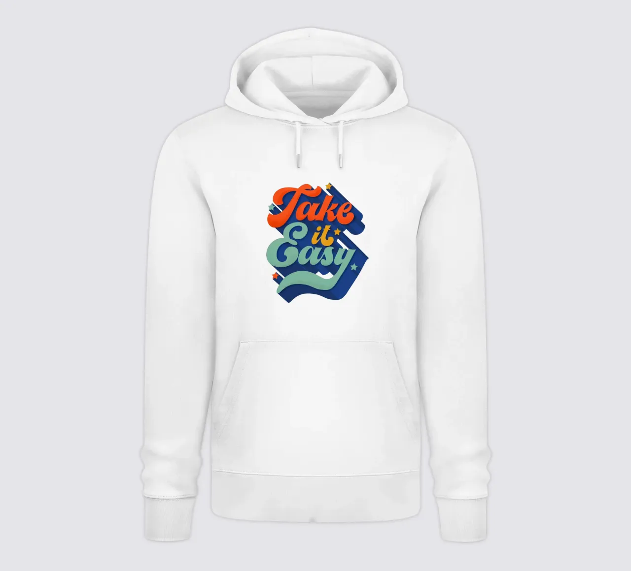 Take It Easy – Retro Typography Print felpa con cappuccio da showmemars