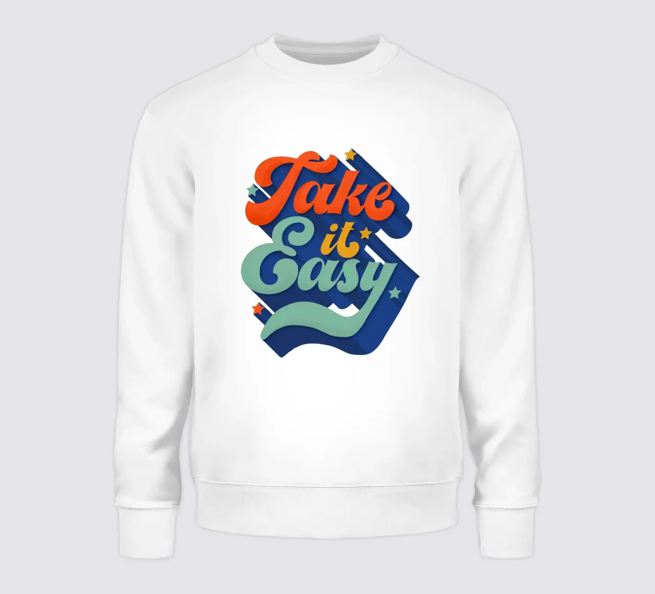 Take It Easy – Retro Typography Print felpa da showmemars