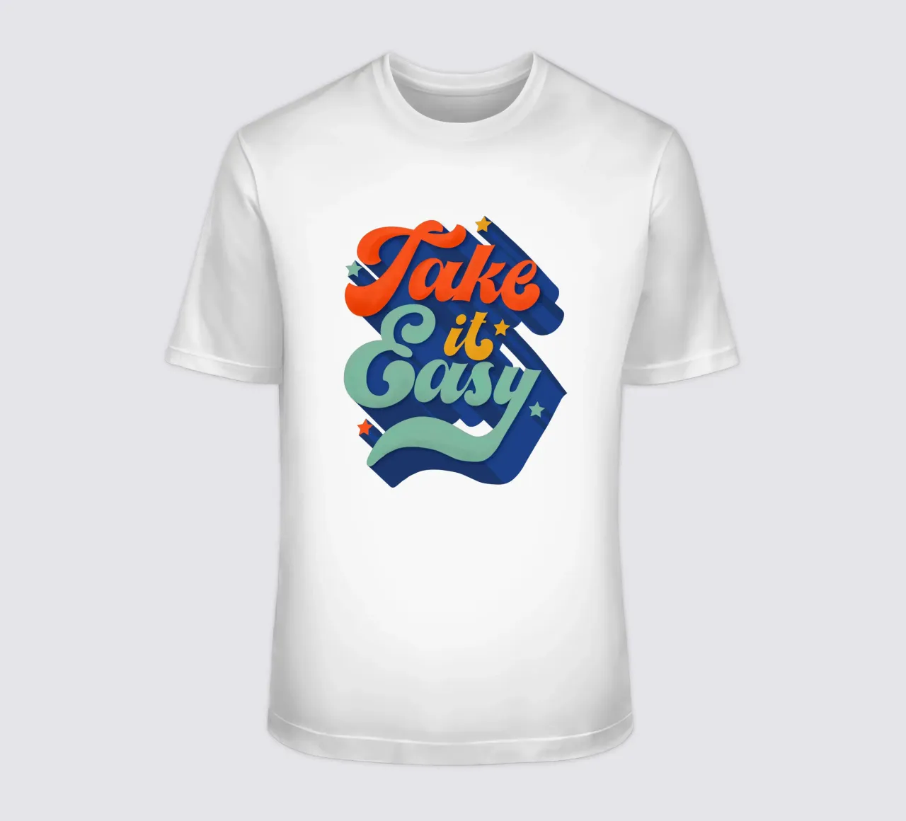 Take It Easy – Retro Typography Print t-shirt da showmemars