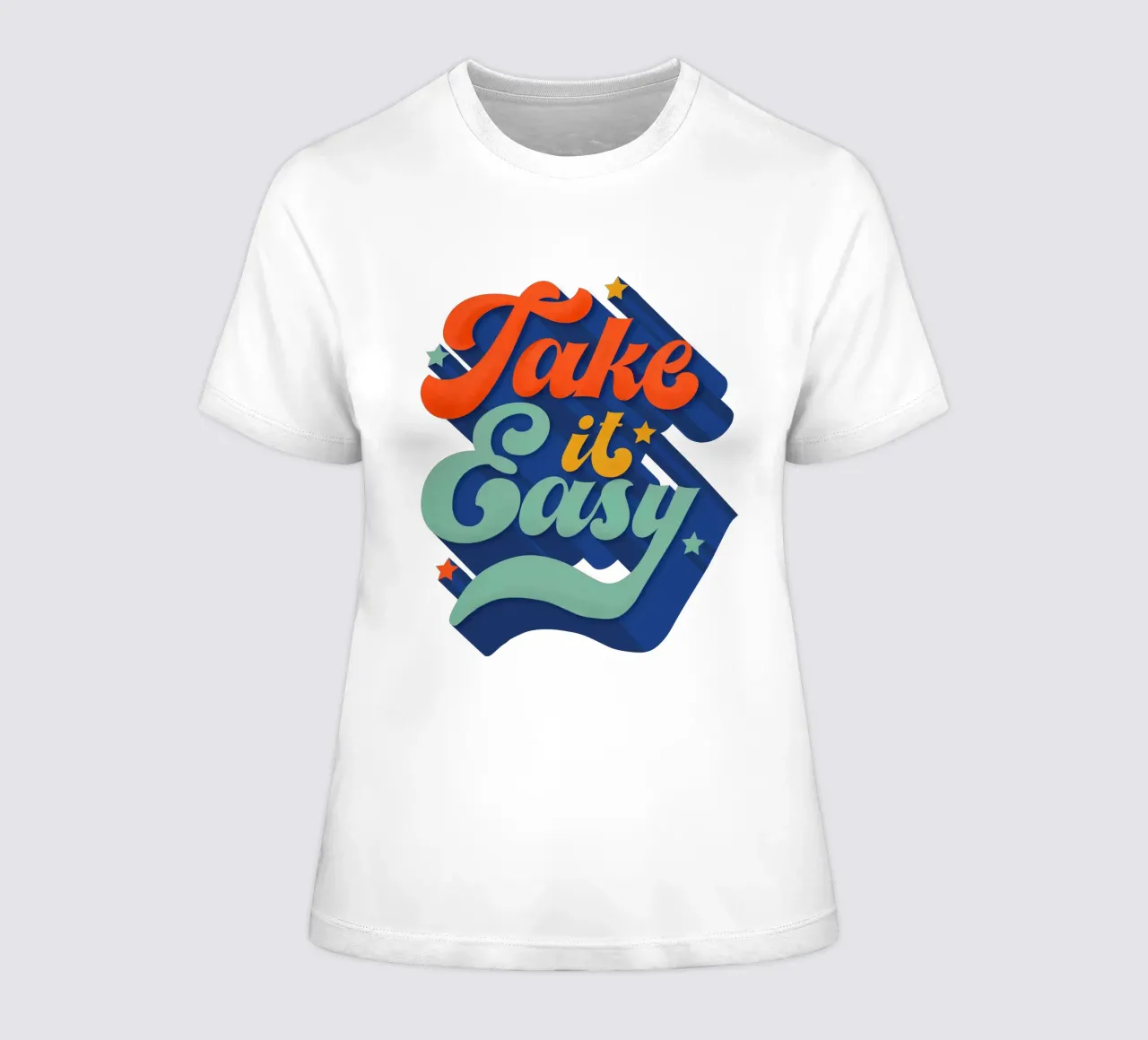 Take It Easy – Retro Typography Print t-shirt da donna da showmemars