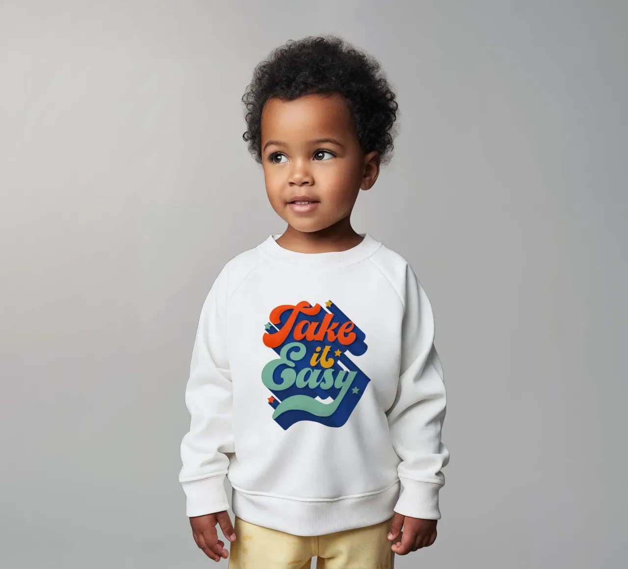 Take It Easy – Retro Typography Print felpa neonato da showmemars