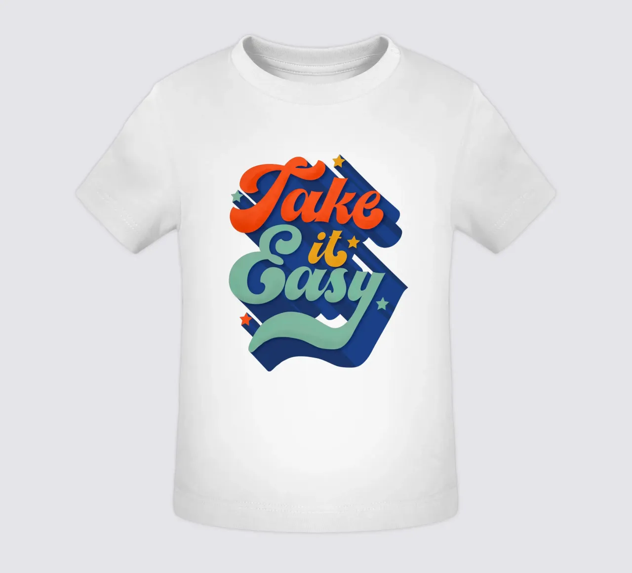 Take It Easy – Retro Typography Print maglietta neonato da showmemars