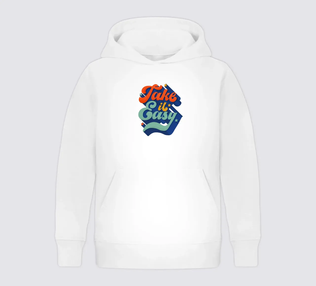 Take It Easy – Retro Typography Print felpa bambino con cappuccio da showmemars